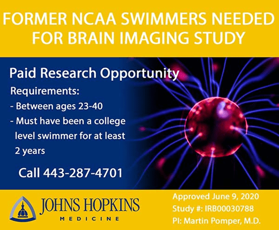 Former swimmers needed for brain study at JHU