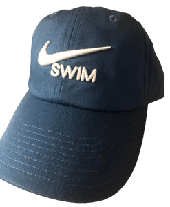Swim hat, blue, with swoosh logo